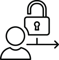 User Access Granted Unlock Security Icon Outline Vector