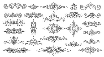 Collection of decorative swirls and flourishes, perfect for adding elegance to designs