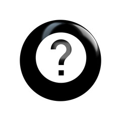 question mark icon on black glossy button