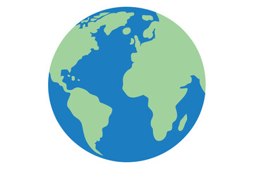 Fototapeta premium A blue and green globe with the continents of Africa and South America