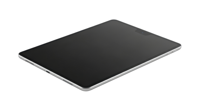 Sleek modern digital tablet with blank screen display for technology mockup use isolated PNG with Transparent Background - Powered by Adobe