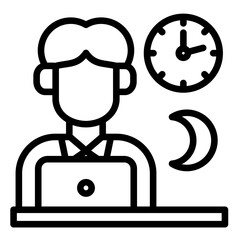 Overtime Icon Element For Design
