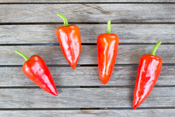 red hot chili peppers on wood