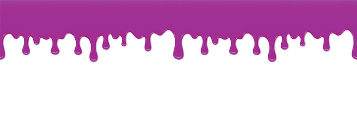 Abstract Purple Dripping Paint Background on a White Surface