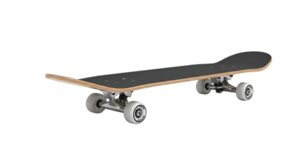 Modern classic skateboard used for urban recreation, transportation, and extreme sports equipment isolated PNG with Transparent Background