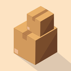 vector illustration of a cardboard box