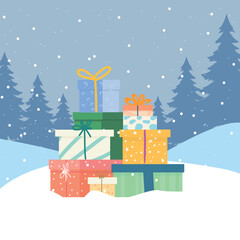 christmas background with gifts