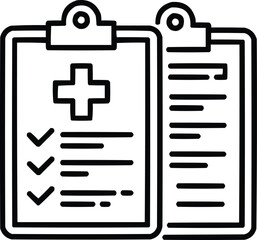 Obraz premium Document Clipboard Outline Icon Pack Writing, Notes, and Record Symbols