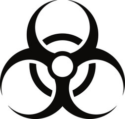 Black and white biohazard symbol vector icon danger warning sign graphic resource illustration