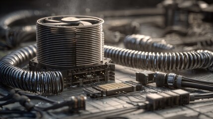 Computer processor cooling system detail