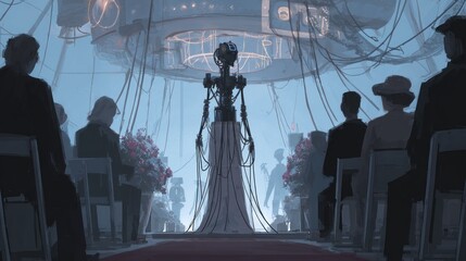 Futuristic ceremony for a robot