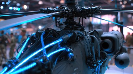 Futuristic helicopter engine detail