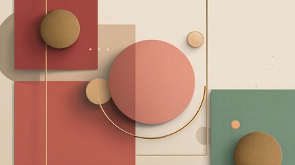 Geometric shapes composition with soft colors