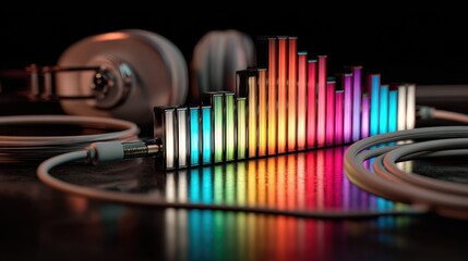 Colorful audio visualizer headphones