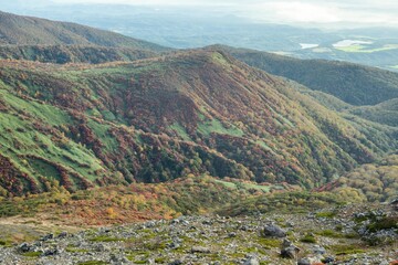 栃木県　紅葉真っ盛りの那須岳
