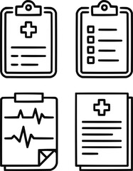 Fototapeta premium Document Clipboard Outline Icon Pack Writing, Notes, and Record Symbols
