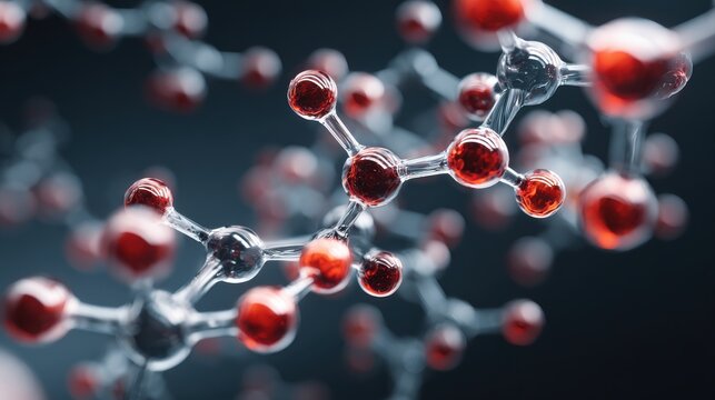 Molecules, 3D model. Atoms, chemical bonds, biomolecules molecular nano structure. Innovation in science, DNA, medicine, education. Chemistry science research, biology, pharmaceuticals biotechnology