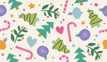 Cute christmas pattern background vector design