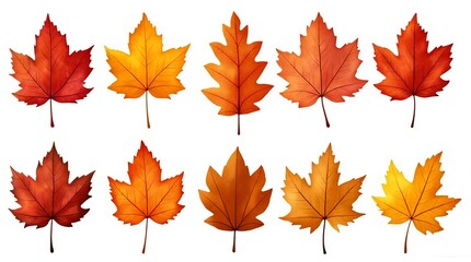 Fototapeta premium Vibrant autumn leaves in warm red, orange, and yellow hues create a stunning natural display perfect for seasonal decor