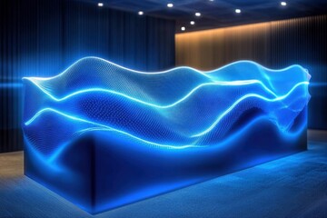 wave technology illuminated by a captivating blue light and enhanced with digital effects- embodies a corporate concept that exudes innovation and sophistication