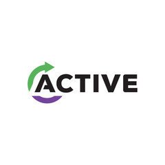 Active Logo. Arrow Symbol. Icon Vector.