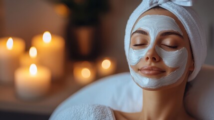 Woman relishing a relaxing facial treatment experience
