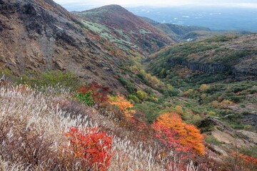 栃木県　紅葉真っ盛りの那須岳
