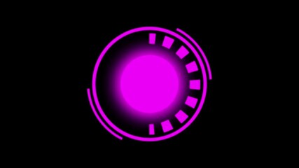 A modern circular loader with a bold glowing core and rotating outer ring, made for sleek digital applications and tech-inspired interfaces.4k animation with alpha channel. - Powered by Adobe