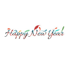 Colorful Happy New Year typography illustration