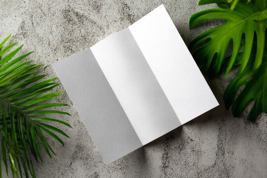 White Trifold Brochure Flyer Mockup