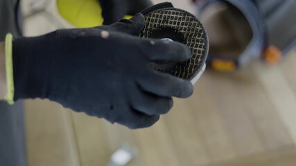 hanging Grinder Disc For Metal Task, focusing on safety, skill, and reliability in every move, reflecting professional care in industrial work.