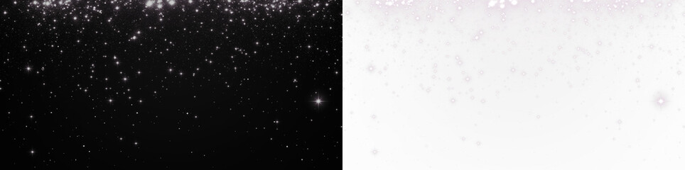 Black and white sparkling overlay with soft bokeh effect, creating a dreamy atmosphere for design projects, featuring contrasting textures and ethereal light elements