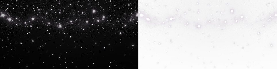 Png overlay photo featuring a stunning starry night sky on a black background, seamlessly blending with a soft white gradient, ideal for creative design projects and visual storytelling