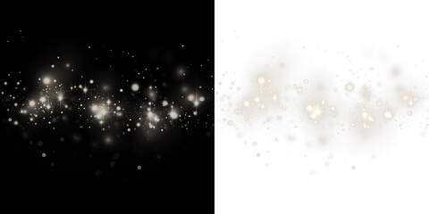 Sparkling bokeh overlay on contrasting black and white backgrounds, creating a magical atmosphere for design projects, enhancing visual storytelling and creativity