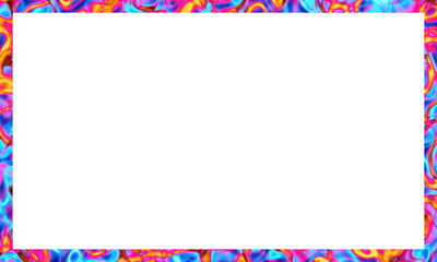 Colorful Abstract Frame, Vibrant Holographic Border 