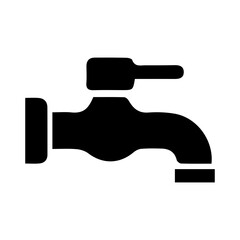 Water Faucet or Tap with a Single Handle for Flow Control Icon