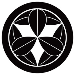 家紋です。丸に九枚笹といいます。
