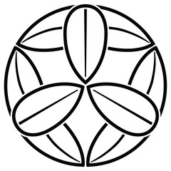家紋です。陰九枚笹といいます。