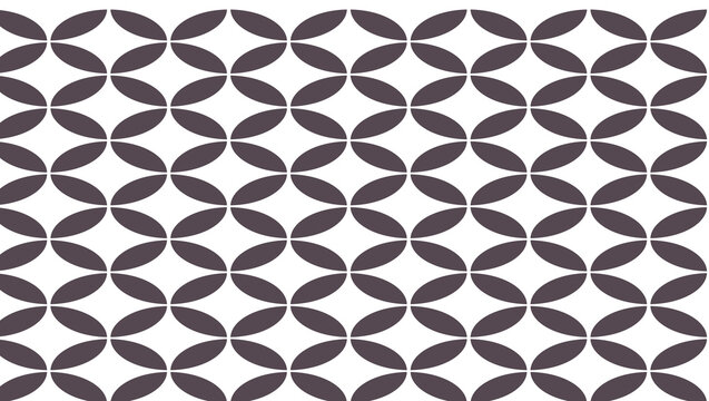 Repeating pattern of overlapping dark gray ovals against a white background creating a seamless design