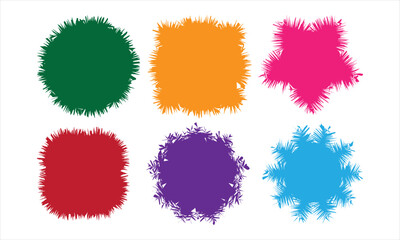 Distressed Spiky Blob Shapes Vector Set | Rough Grunge Brush Effect Frames