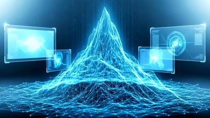 Abstract digital visualization of data and network connections - Powered by Adobe