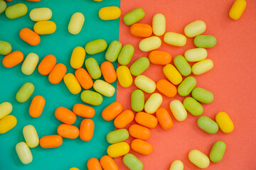 Candy on the colorful background
