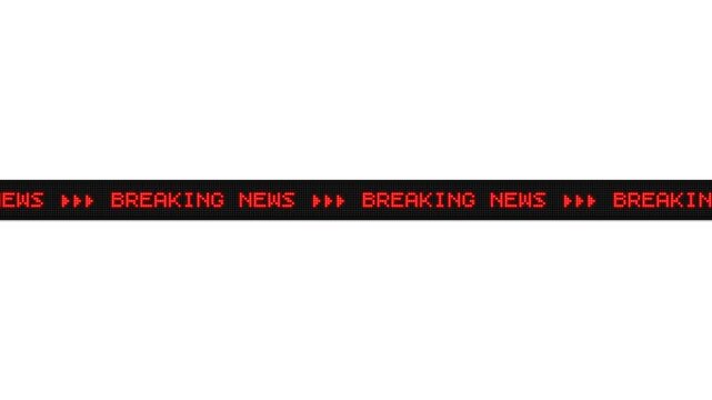 BREAKING NEWS Scrolling LED Text &mdash; Alpha Channel