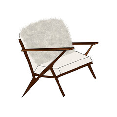 Solid wood single chair sofa