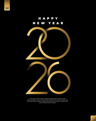 Happy New Year 2026 Modern Poster Template Vector Design