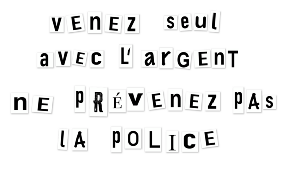lettre anonyme, venez seul avec l' argent, PNG fond transparent