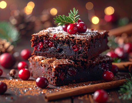 Spicy cranberry brownie