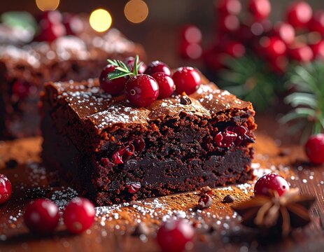 Spicy cranberry brownie - Powered by Adobe