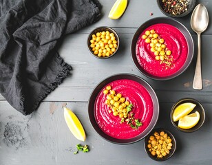 Zupa krem z buraków z ciecierzycą