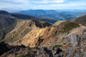 栃木県　紅葉真っ盛りの那須岳
